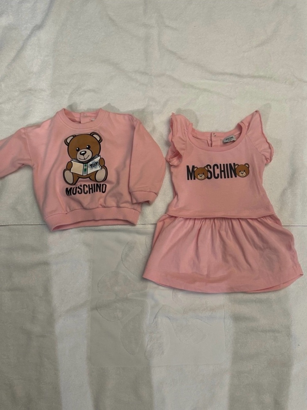 Moschino Pink Baby Sweatshirt and Dress Set- worn 1x